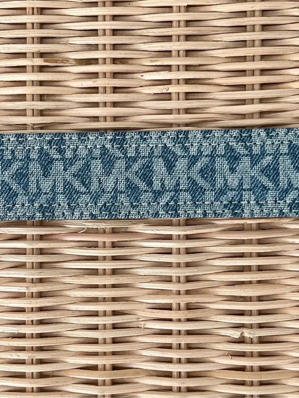 Michael Kors Denim Monogram Belt Gold Buckle NWT - Picture 4 of 6